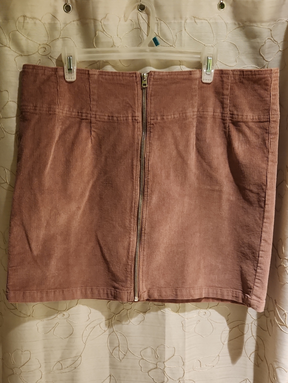 wild fable Dusty Rose Corduroy Zip-Front Mini Skirt